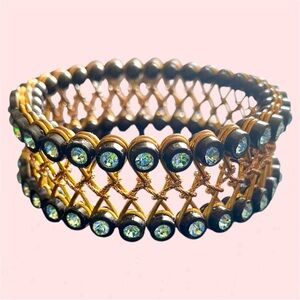 Elegant Gold and Black Beaded Bracelet